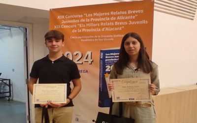 Dos de nuestros alumnos entre los mejores escritores juveniles de relatos breves de la provincia de Alicante