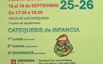 Publicado el calendario de matrícula para la catequesis de infancia del curso 2025-2026 en nuestra parroquia