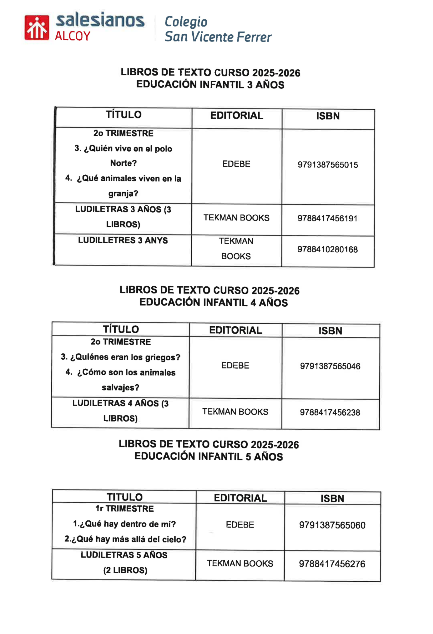 LIBROS TEXTO INFANTIL
